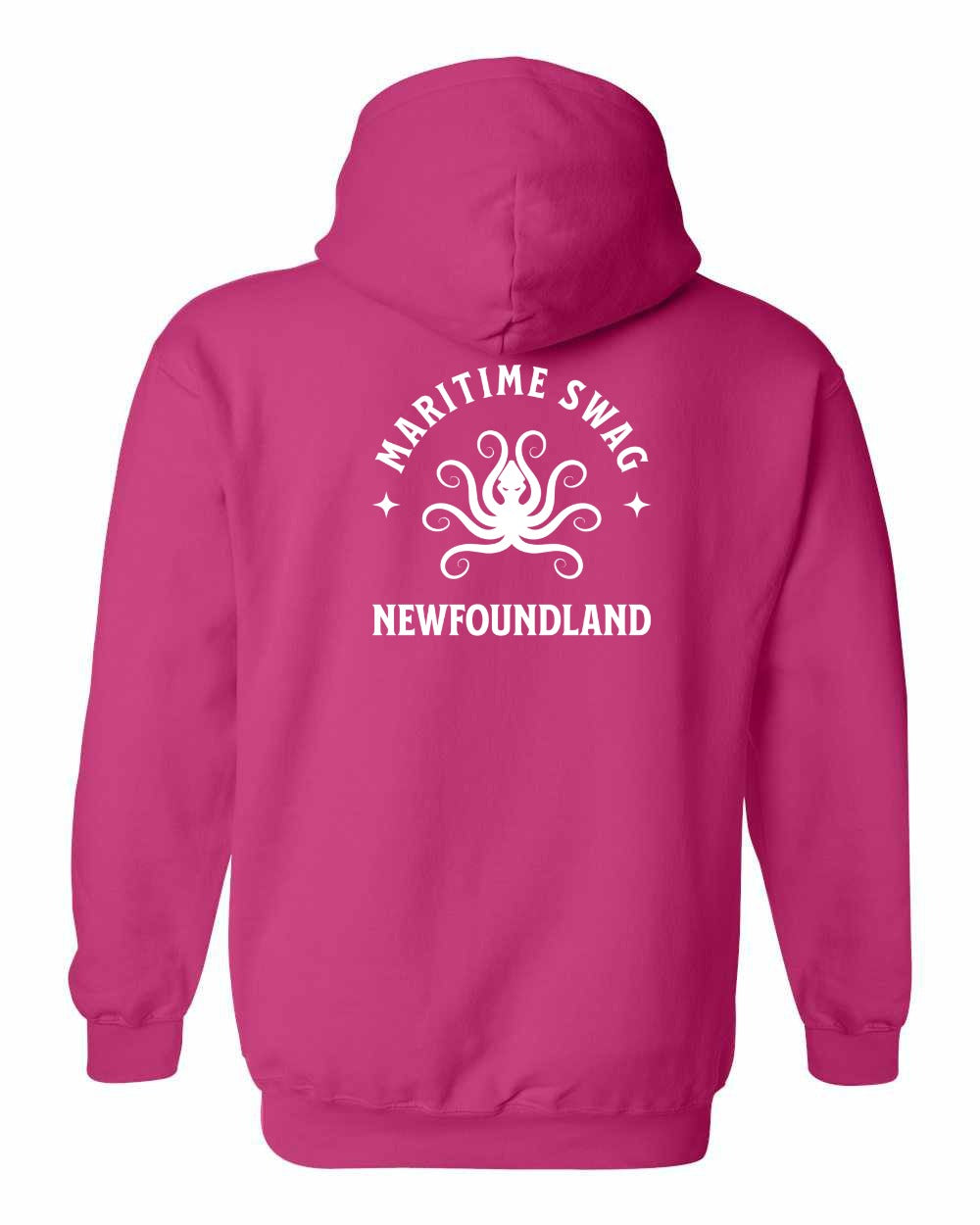 Maritime Swag NFLD Octopus Left Chest and Back Pullover Hoodie - Unisex
