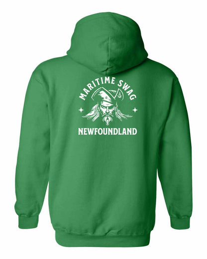 Maritime Swag Newfoundland Pirate Left Chest and Back Pullover Hoodie