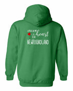 A piece of My heart in NFLD (Red Heart) Left Chest and Back Pullover Hoodie - Unisex