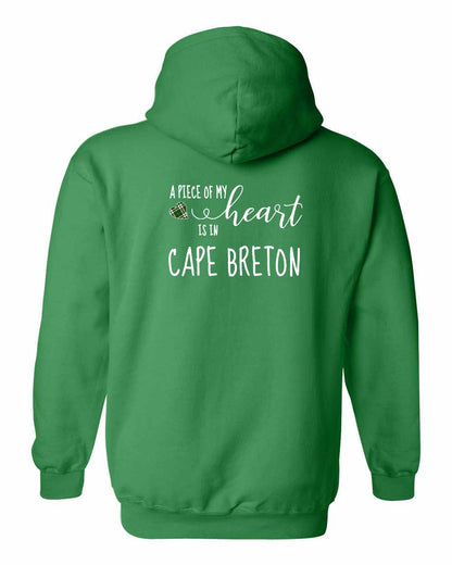 A piece of My heart in Cape Breton (Tartan Heart) Left Chest and Back Pullover Hoodie