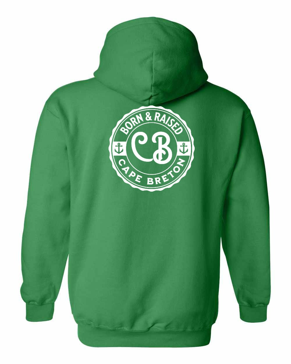 Born & Raised Cape Breton Left Chest and Back Pullover Hoodie