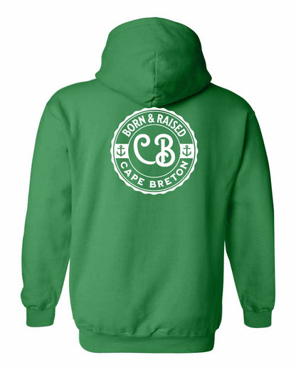 Born & Raised Cape Breton Left Chest and Back Pullover Hoodie