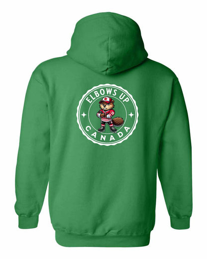 Elbows up Beaver Left Chest and Back Pullover