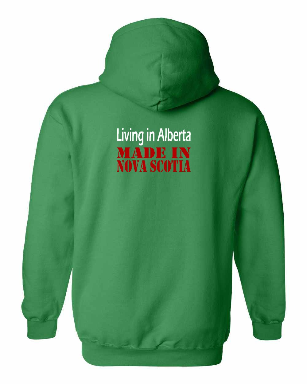 Living Alberta Made in Nova Scotia Left Chest and Back pullover