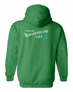 Living the NFLD Life blue Left Chest and Back Pullover Hoodie - Unisex