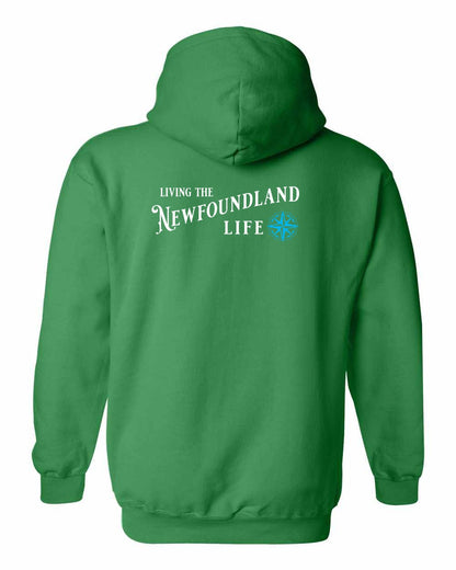 Living the Newfoundland Life blue Left Chest and Back Pullover