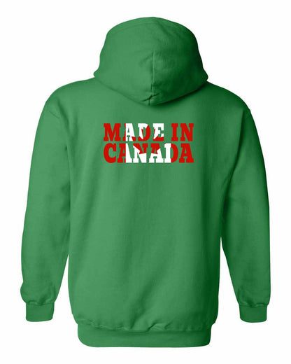Made in Canada Flag Background Left Chest and Back Pullover