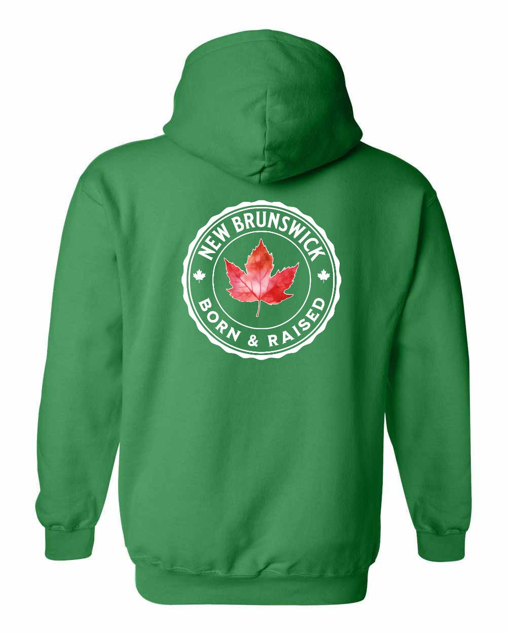 Born and Raised NB Left Chest and Back Pullover Hoodie - Gildan Canada (sewn Internationally) - Unisex