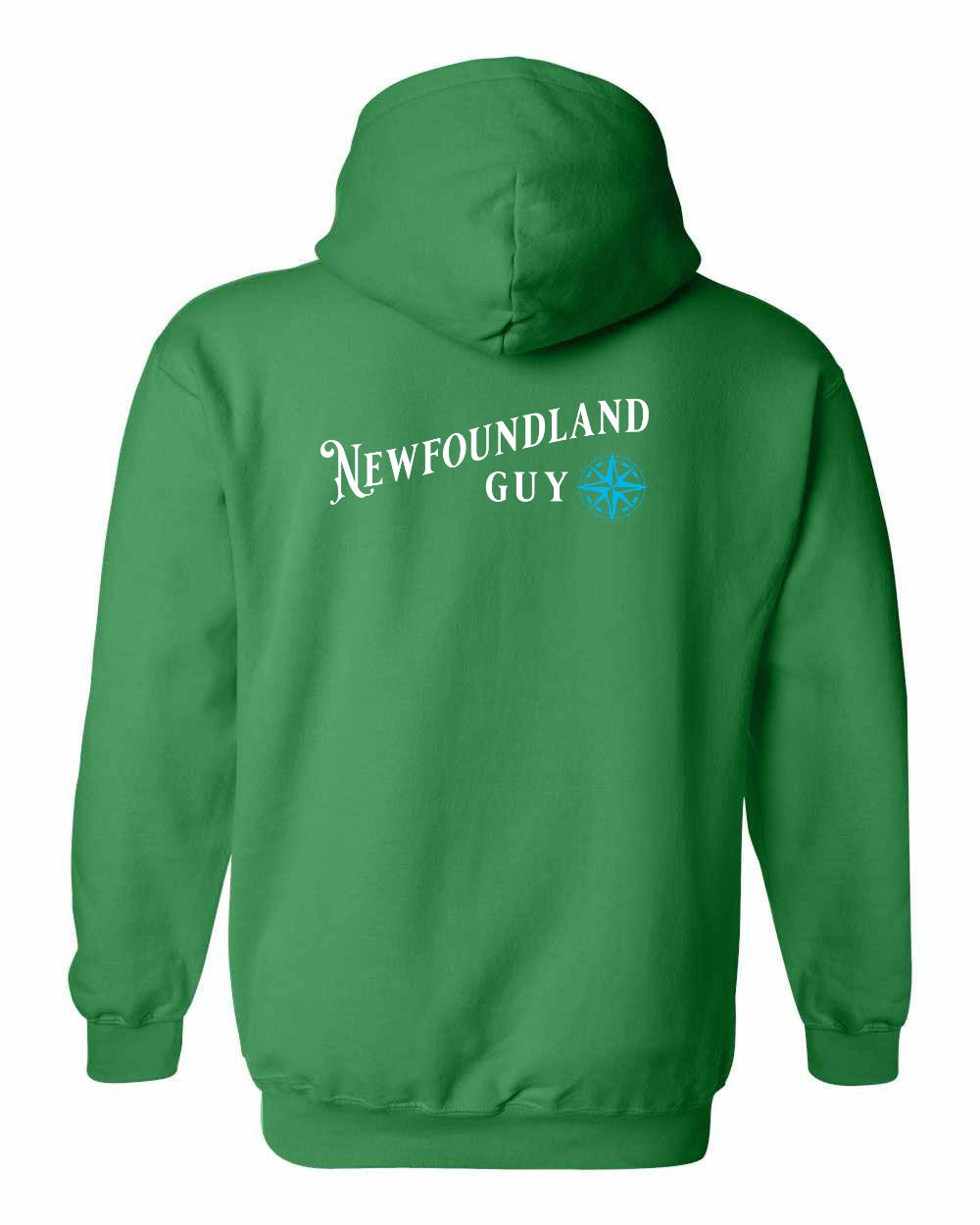 NFLD Guy Blue Left Chest and Back Pullover Hoodie - Unisex