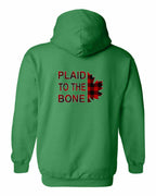 Plaid to the Bone Stacked Leaf Left Chest and Back Pullover Hoodie - Gildan Canada (sewn Internationally) - Unisex