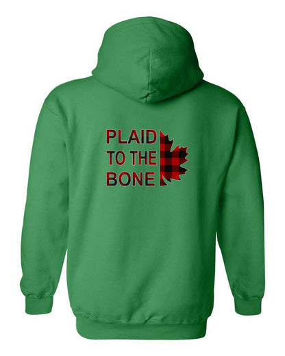 Plaid to the Bone Stacked Leaf Left Chest and Back Pullover