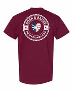 Born and Raised NFLD Heart Flag Left Chest & Back Men's Tee