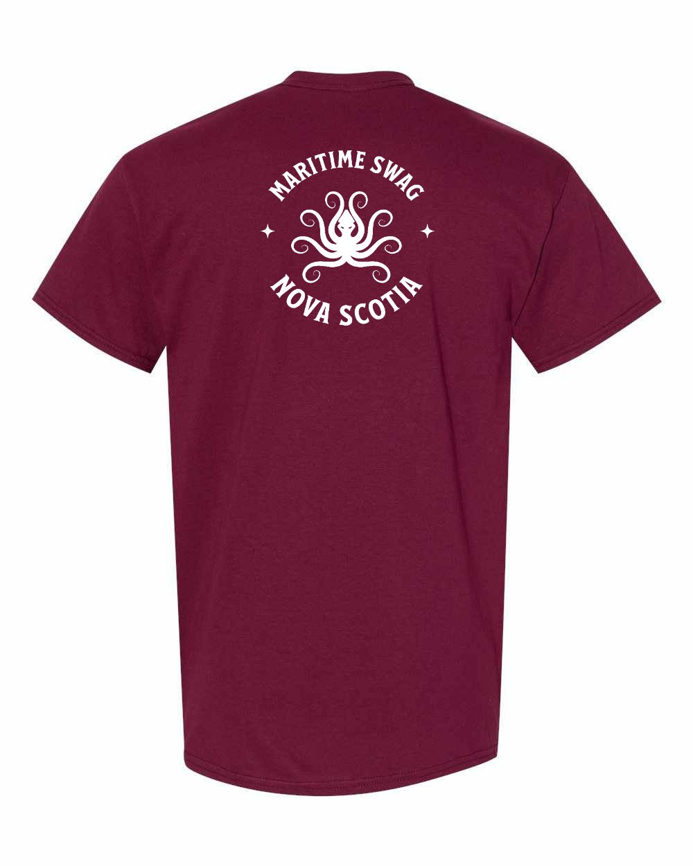 Maritime Swag Nova Scotia Octopus Left Chest and Back mens-tee