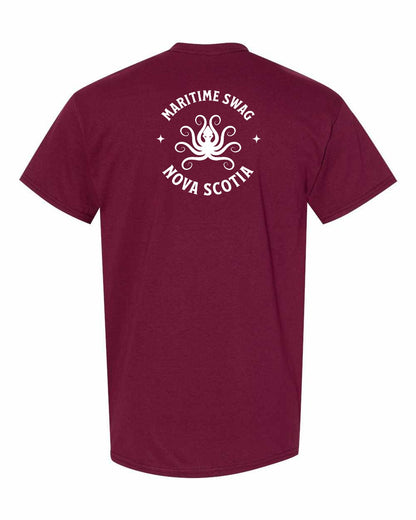 Maritime Swag Nova Scotia Octopus Left Chest and Back mens-tee