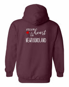 A piece of My heart in NFLD (Red Heart) Left Chest and Back Pullover Hoodie - Unisex