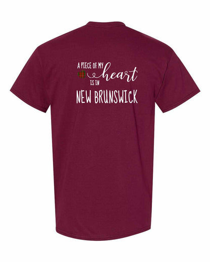 A piece of My heart in New Brunswick (Tartan Heart) Left Chest and Back Men's Tee