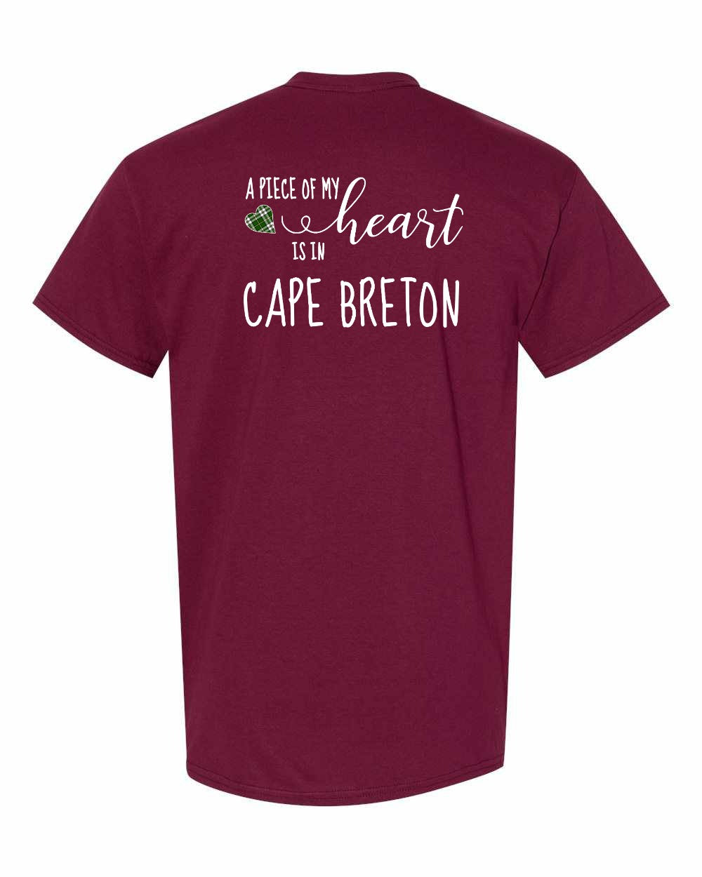 A piece of My heart in Cape Breton (Tartan Heart) Left Chest and Back Men's Tee