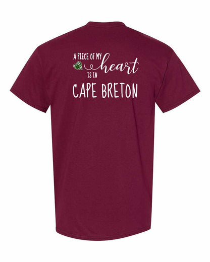 A piece of My heart in Cape Breton (Tartan Heart) Left Chest and Back Men's Tee