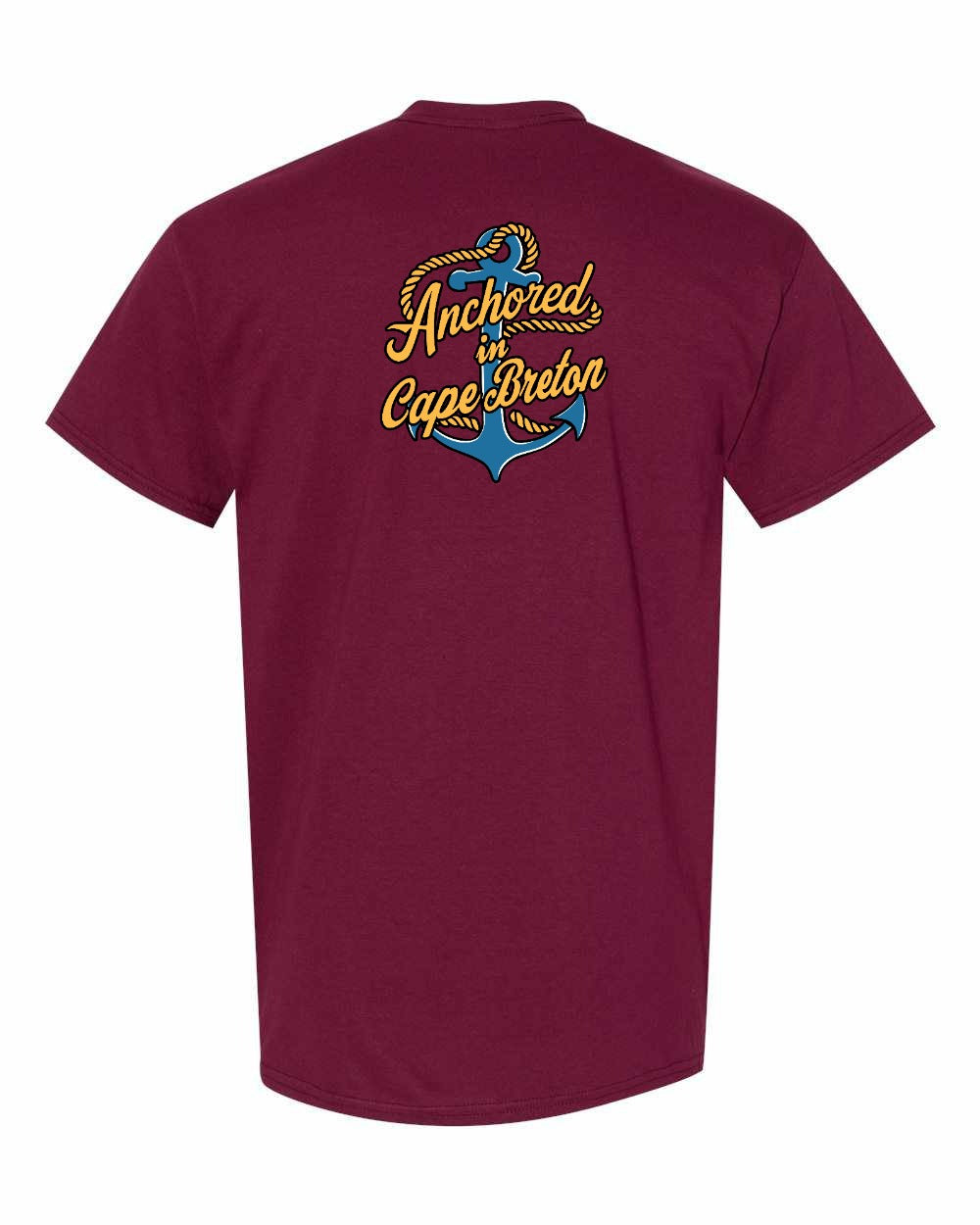 Anchored in Cape Breton (New Design) Left Chest and Back Men's Tee