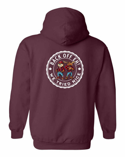 Back off  Eh ! We Tried Nice Left Chest and Back Pullover