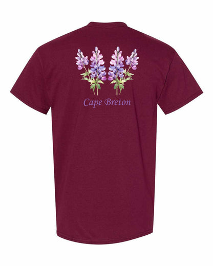 Cape Breton Lupin Left Chest and Back Men's Tee