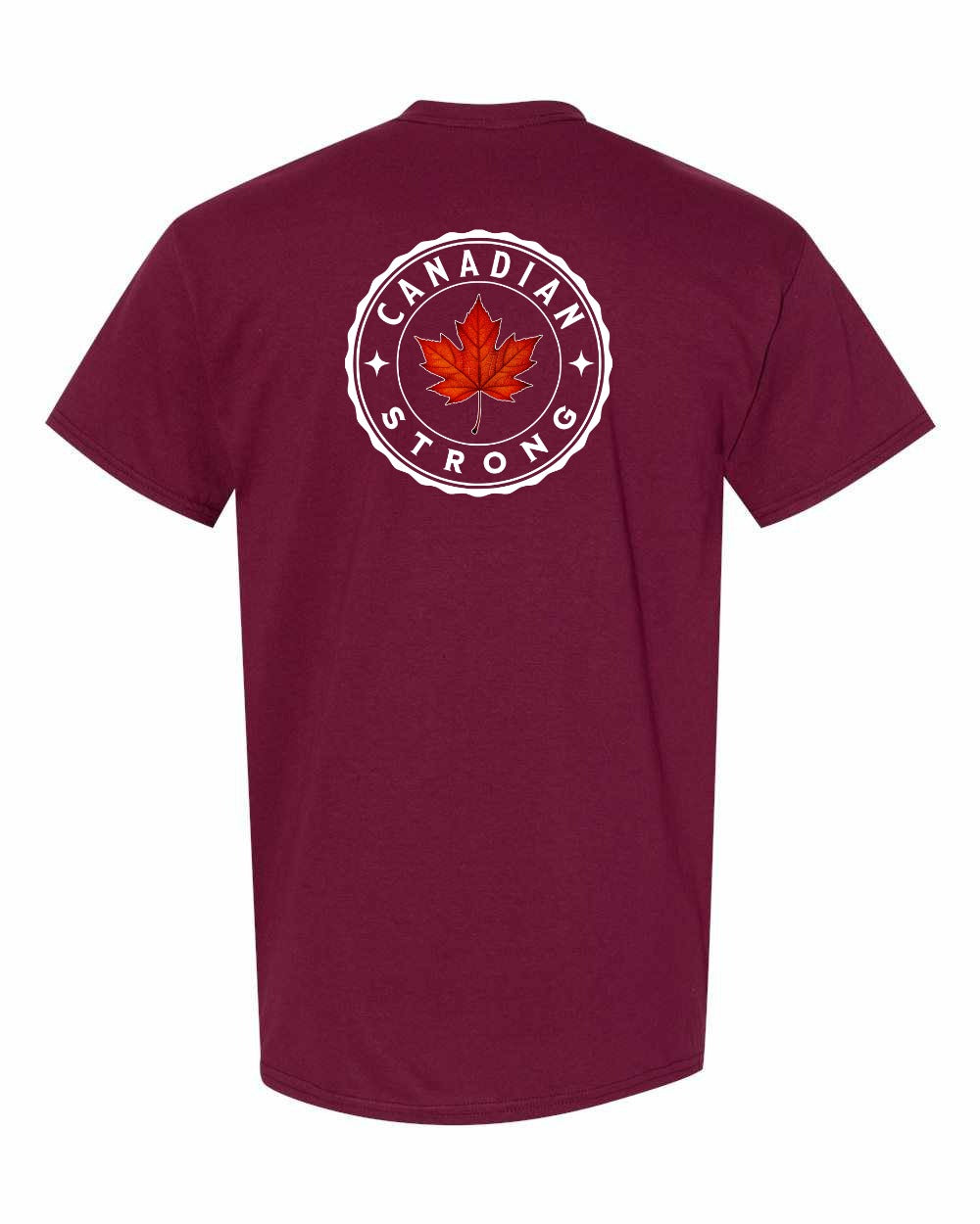 Canadian Strong Leaf Left Chest & Back Men's Tee - Gildan Canada (sewn Internationally)