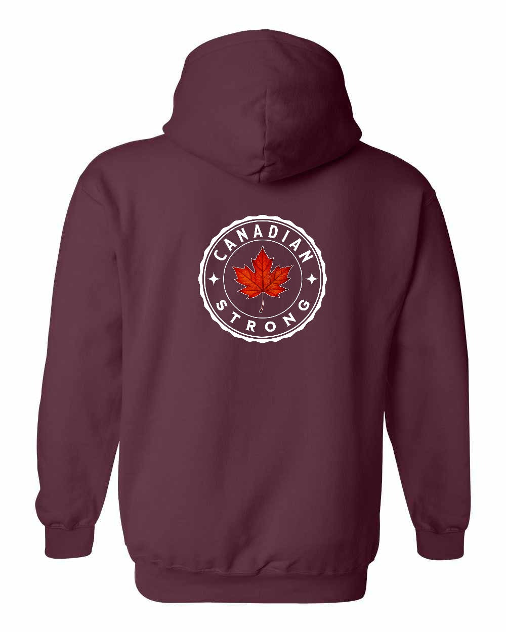 Canadian Strong Leaf Left Chest and Back Pullover Hoodie - Gildan Canada (sewn Internationally) - Unisex