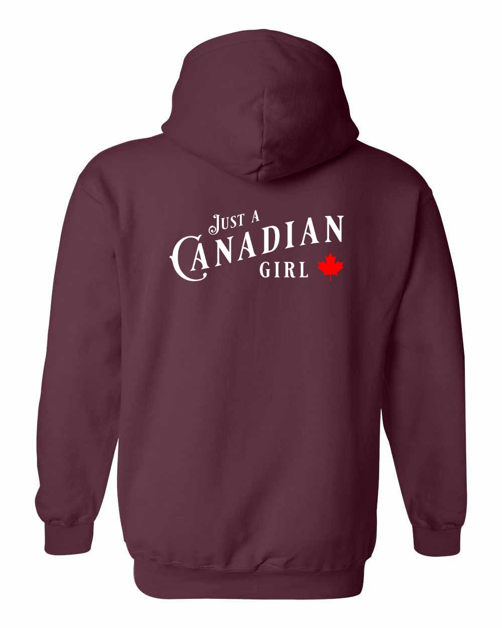 Just a canadian Girl Left Chest and Back Pullover Hoodie - Gildan Canada (sewn Internationally) - Unisex