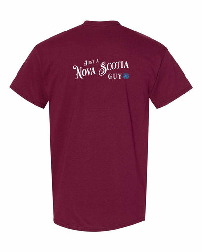 Just a Nova Scotia Guy blue Left Chest and Back mens-tee