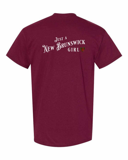 New Brunswick Girl Tartan heart Left Chest and Back Men's Tee