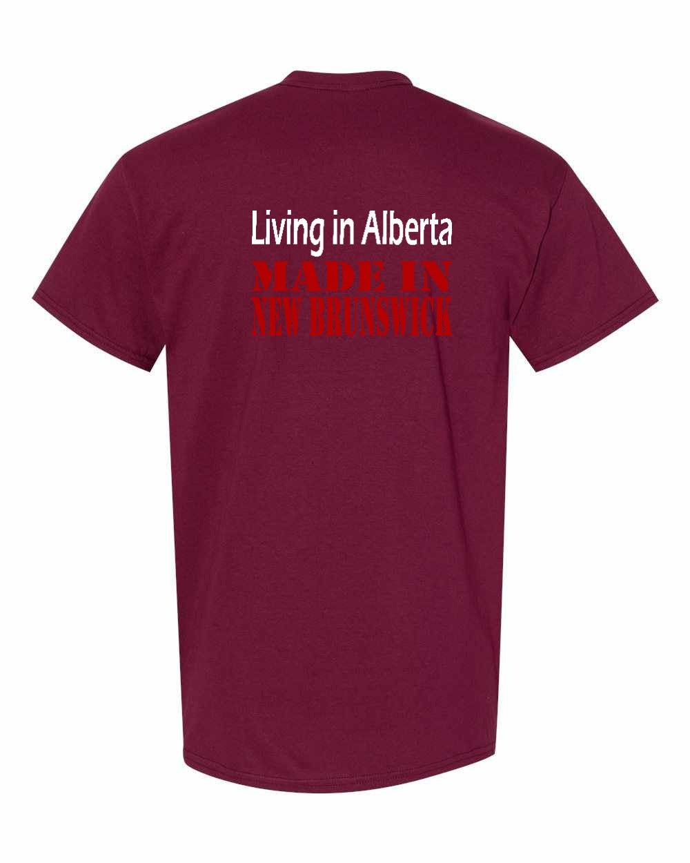 Living Alberta Made in New Brunswick Left Chest and Back Men's Tee