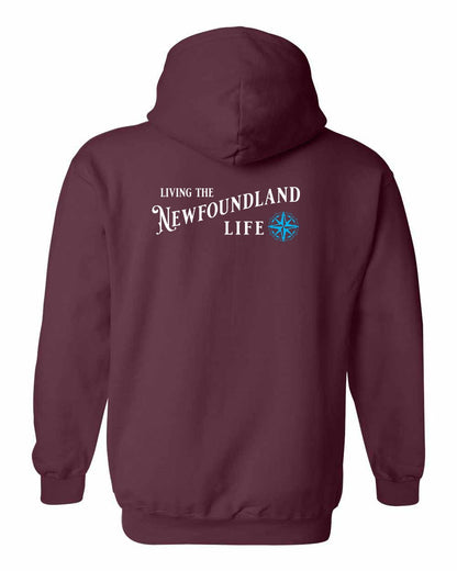 Living the Newfoundland Life blue Left Chest and Back Pullover