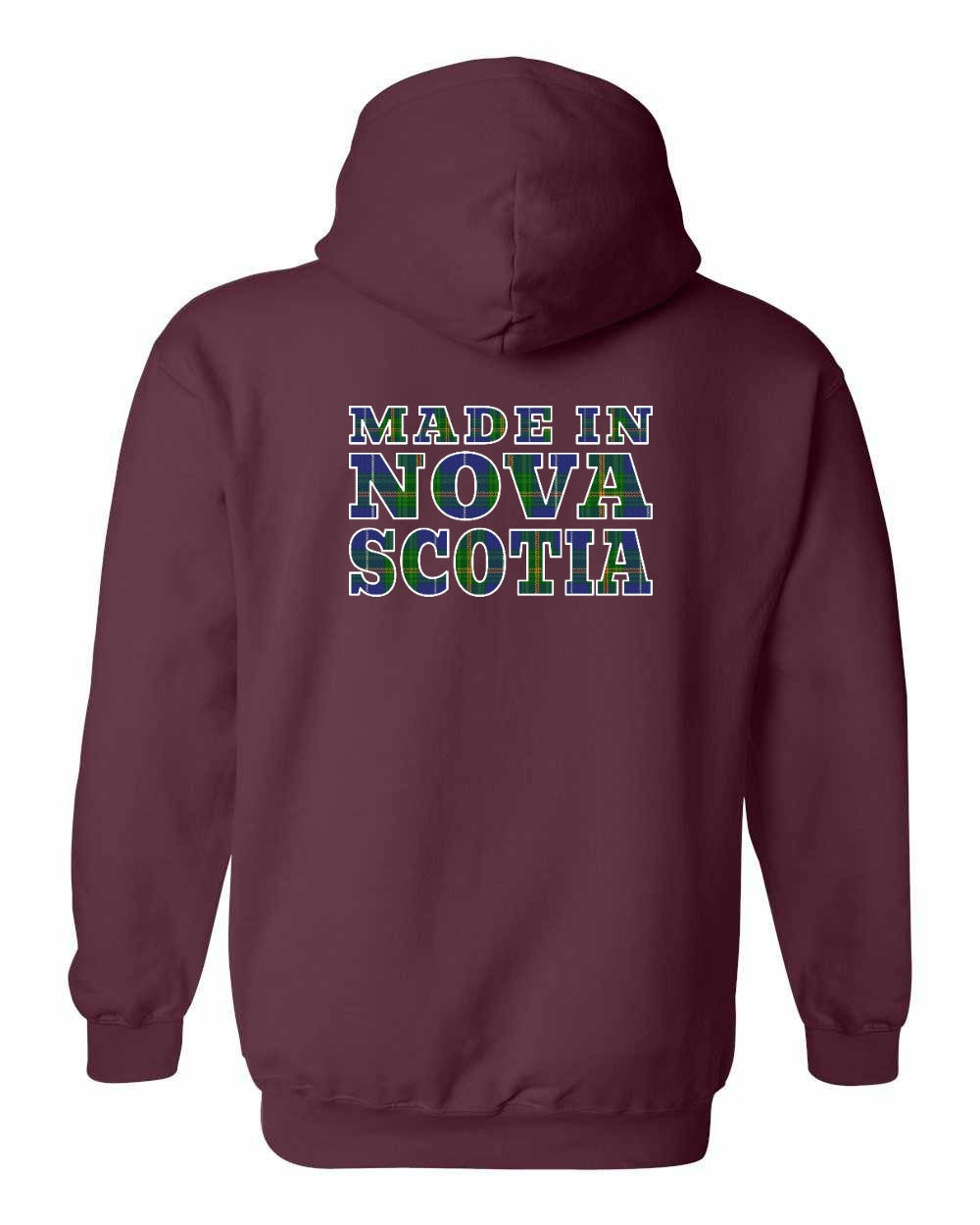 Made In NS ( Tartan Lettering) Left Chest and Back Pullover Hoodie - Unisex