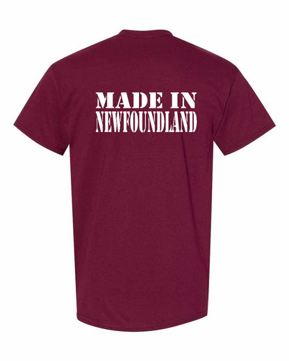 Made In Newfoundland ( White Lettering) Left Chest and Back Men's Tee