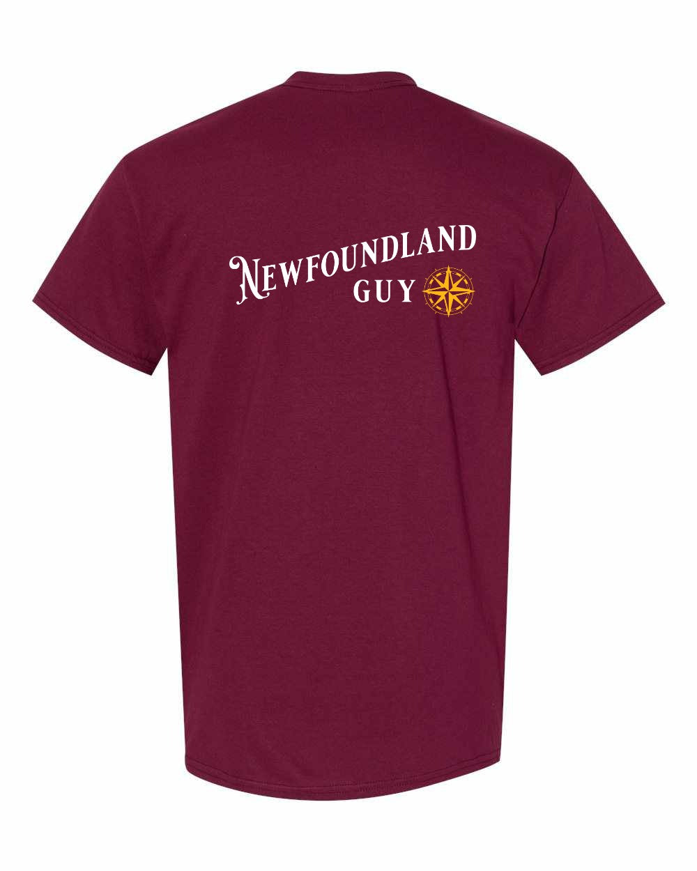 Newfoundland Guy yellow Left Chest and Back Men's Tee