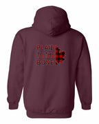 Plaid to the Bone Stacked Leaf Left Chest and Back Pullover Hoodie - Gildan Canada (sewn Internationally) - Unisex