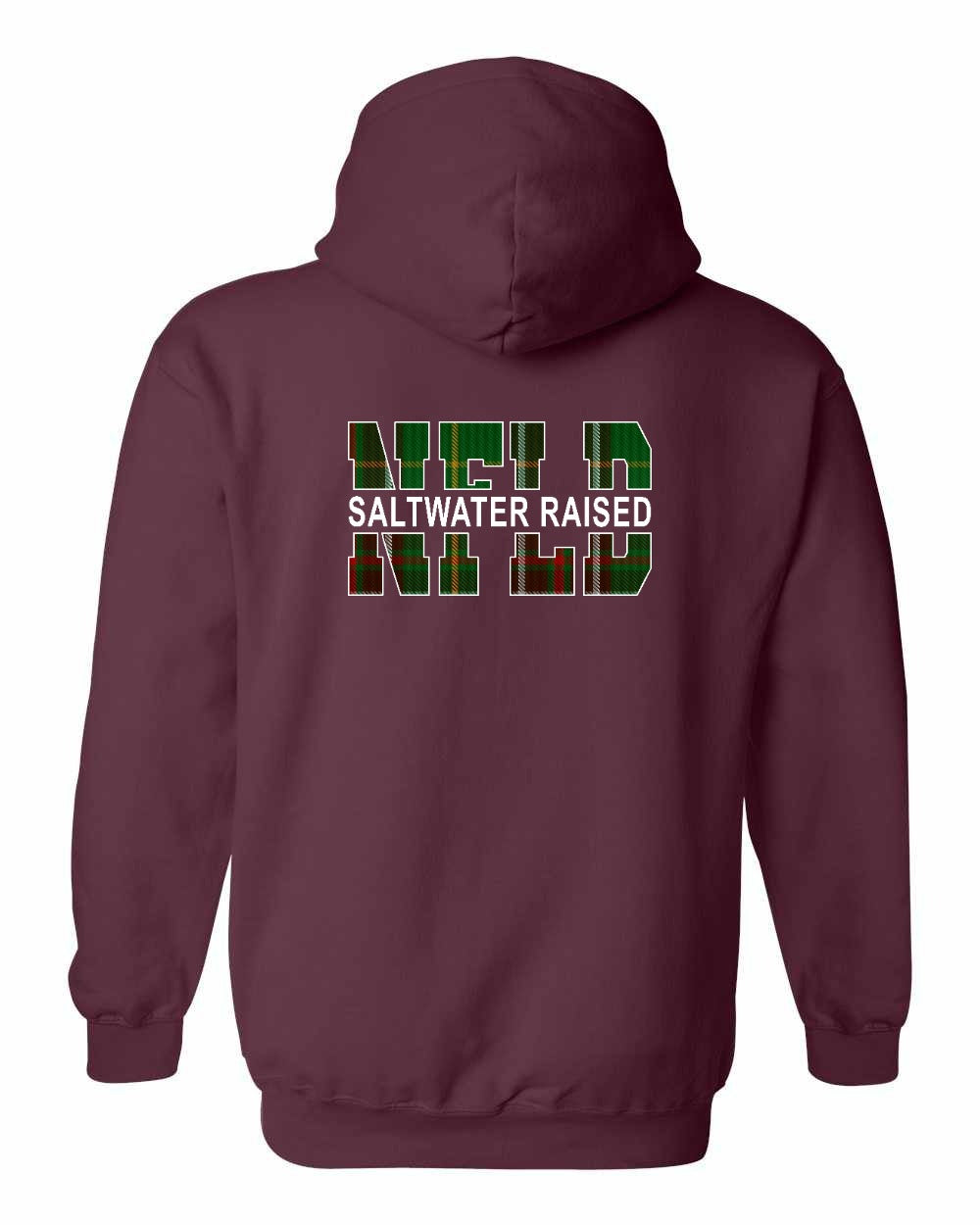 Newfoundland Saltwater Raised Left Chest and Back Pullover Hoodie Printed NOT STITCHED