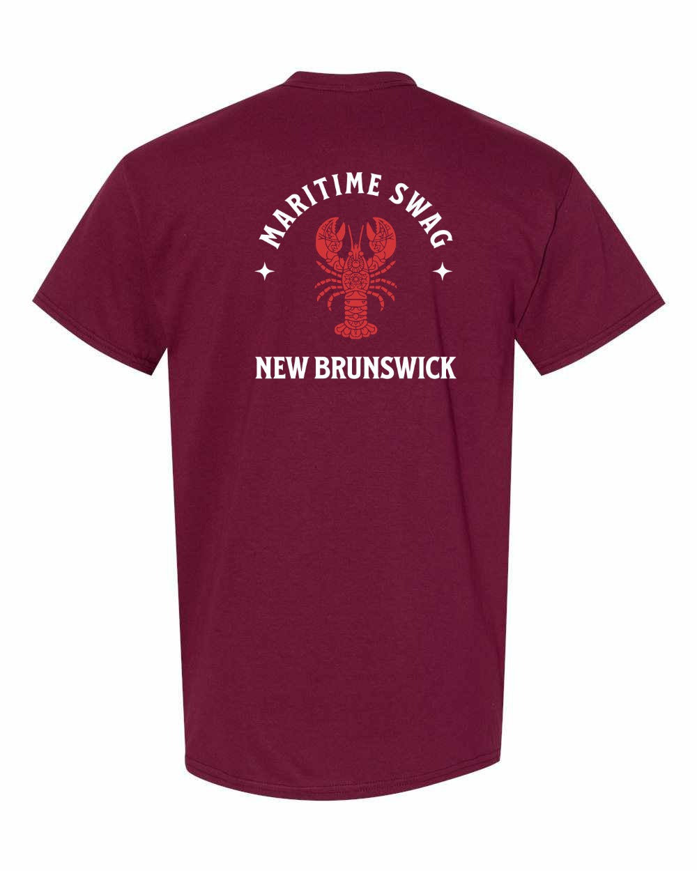 NB New Brunswick Mandala Red Lobster Left Chest and Back Men's Tee