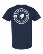 Born and Raised NFLD Heart Flag Left Chest & Back Men's Tee