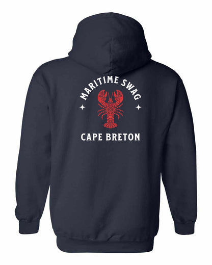 Maritime Swag Cape Breton Mandala Red Lobster Left Chest and Back Pullover Hoodie