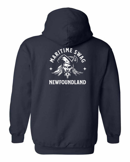 Maritime Swag Newfoundland Pirate Left Chest and Back Pullover Hoodie