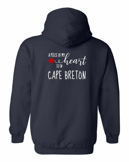 A piece of My heart in Cape Breton (Red Heart) Left Chest and Back Pullover Hoodie
