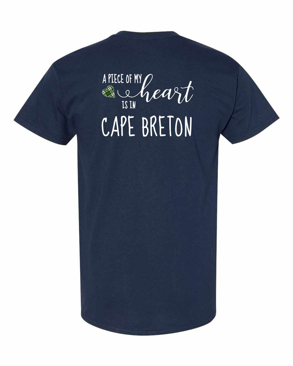 A piece of My heart in Cape Breton (Tartan Heart) Left Chest and Back Men's Tee