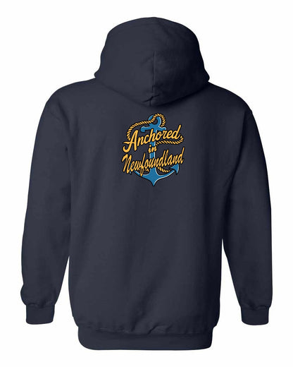 Anchored in Newfoundland (New Design) Left Chest and Back Pullover