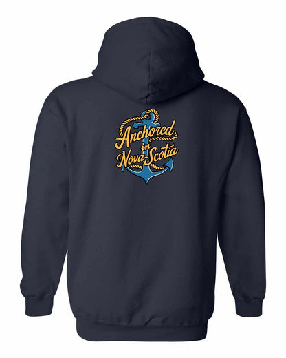 Anchored in Nova Scotia (New Design) Left Chest and Back pullover