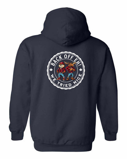 Back off  Eh ! We Tried Nice Left Chest and Back Pullover