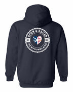 Born and Raised NFLD Heart Flag Left Chest & Back Pullover Hoodie - Unisex