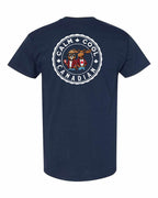 Calm Cool Canadian Beaver and Moose Left Chest & Back Men's Tee - Gildan Canada (sewn Internationally)