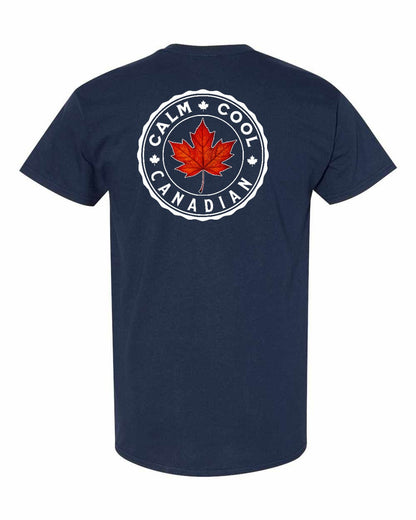 Calm Cool Canadian Leaf Left Chest & Back Men's Tee