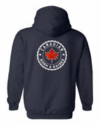 Canadian Born & Rasied Left Chest and Back Pullover Hoodie - Gildan Canada (sewn Internationally) - Unisex